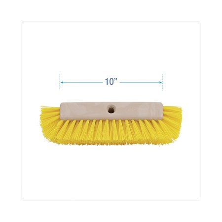 Boardwalk Cleaning Brushes, 10 in L Brush, Yellow, Plastic BWK3410